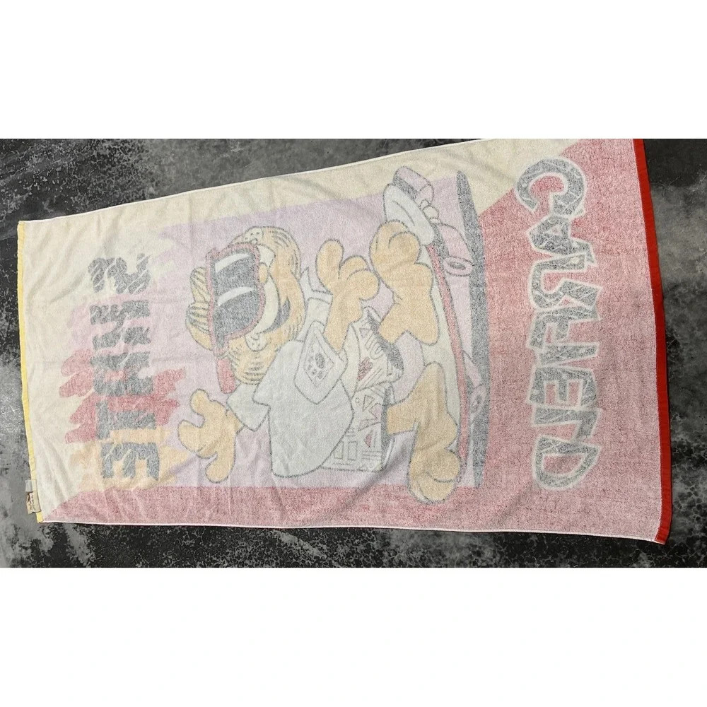 Vintage Garfield beach towel 1978 Jim Davis very colorful 59 in x 28 in Franco